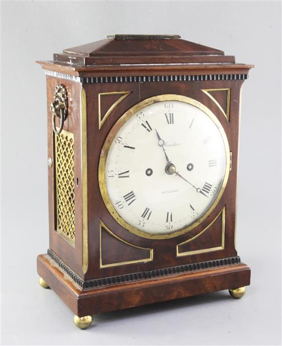 A Regency mahogany bracket clock, Manders, Windsor, height 36cm
